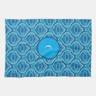 Blauwachtig - Gevederde Paisley Theedoek