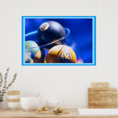 Blauwballonkunst Poster (Keuken)