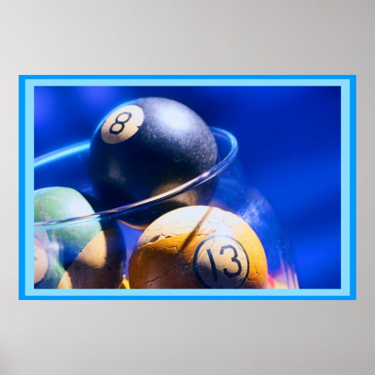 Blauwballonkunst Poster (Voorkant)