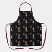 Blauwbeige Muffin Bloop Cat Pattern Dark Apron Schort (Voorkant)