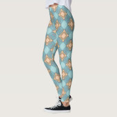 Blauwbeige vlecht leggings (Links)