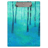 Blauwbellen in een bos bos landschap schilderen klembord (Voorkant)