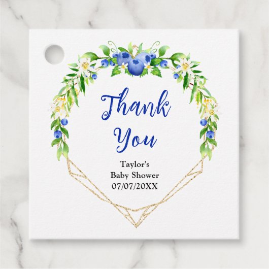 Blauwbes Baby shower Dank u wel Bedankjes Labels (Voorkant)