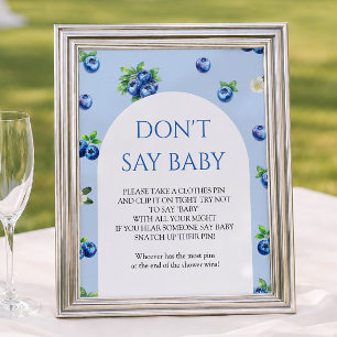 Blauwbes Baby Shower Zeg Niet Baby Spel Poster