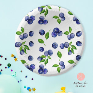 Blauwbes eerste geboorte Waterverf patroon Papieren Bordje