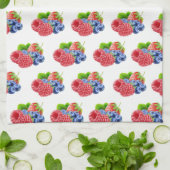 Blauwbes en aardbei theedoek (Gevouwen)