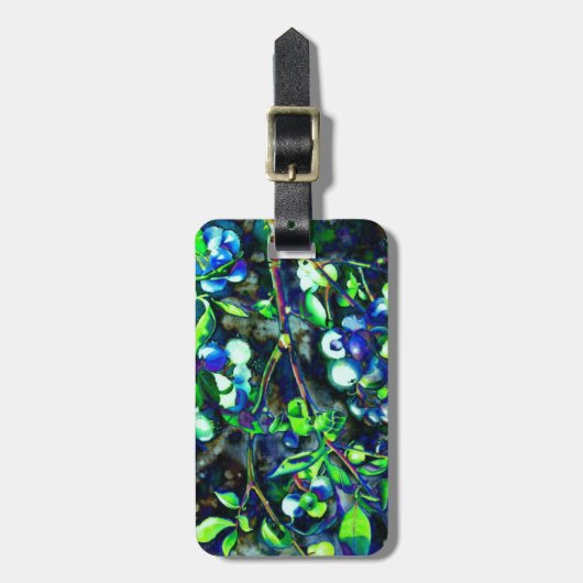 Blauwbes - groene tint bagagelabel (Voorkant verticaal)