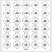 Blauwbes Jam 2-inch Mason Jar Standaard etiket Sticker (Vel)