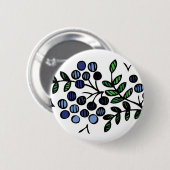 Blauwbes-knopbloemontwerp Ronde Button 5,7 Cm (Voorkant /achterkant)