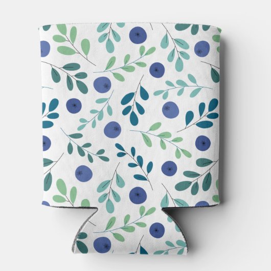 Blauwbes met groen lederen patroon blikjeskoeler (Achterkant)