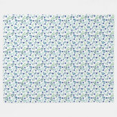 Blauwbes met groen lederen patroon fleece deken (Voorkant (Horizontaal))