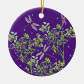 Blauwbes met libellen keramisch ornament (Voorkant)