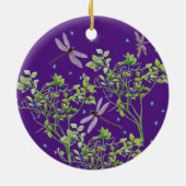 Blauwbes met libellen keramisch ornament (Achterkant)