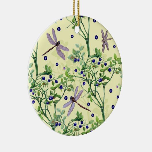 Blauwbes met libellen keramisch ornament (Rechts)