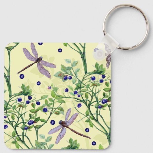 Blauwbes met libellen sleutelhanger (Achterkant)