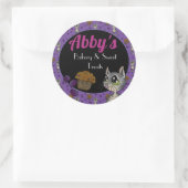 Blauwbes Muffin Bloop Cat Aangepaste bakkerij Ronde Sticker (Tas)