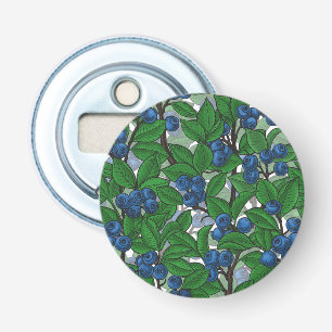 Blauwbes op wit button flesopener