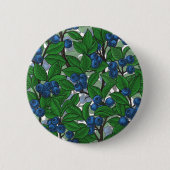 Blauwbes op wit ronde button 5,7 cm (Voorkant)