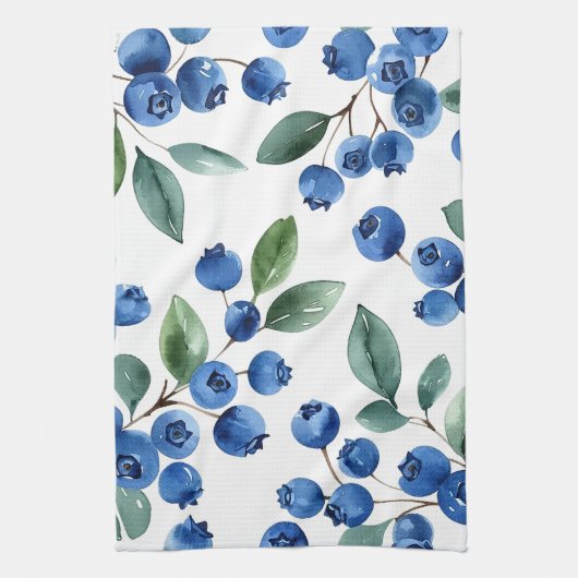 Blauwbes patroon theedoek (Verticaal)