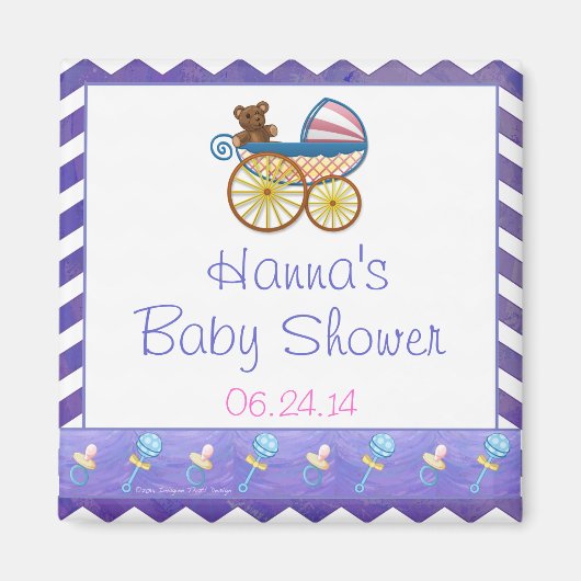 Blauwbes Smear-Baby shower Magneet (Voorkant)