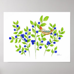 Blauwbes Struik Gnome art print