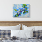 Blauwbes waterverf schilderen canvas afdruk (Insitu (Slaapkamer))