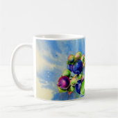 Blauwbes, waterverf schilderen koffiemok (Links)