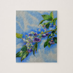 Blauwbes waterverf schilderen legpuzzel
