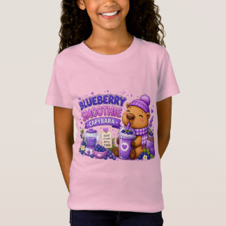 Blauwbesensmoothie Capybara | Schattige Kawaii Cap T-shirt