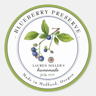 Blauwbesjam pot Canning label