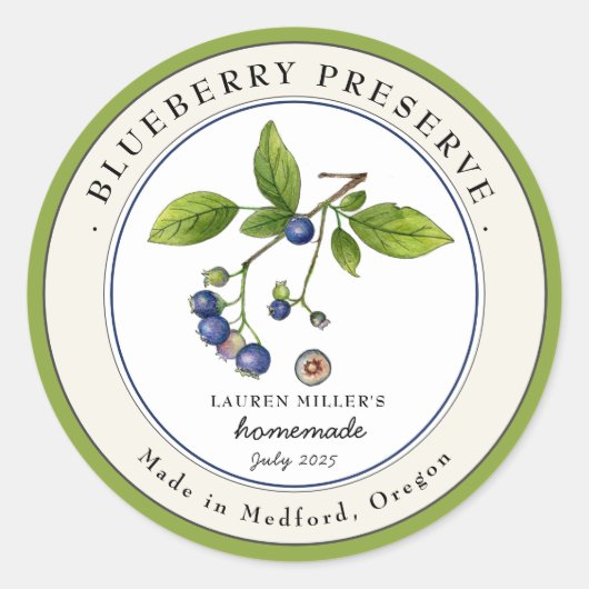 Blauwbesjam pot Canning label (Voorkant)