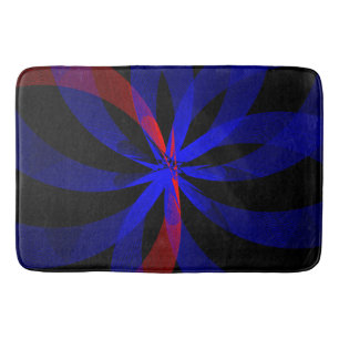 Blauwbeskleurig geometrisch accent badmat