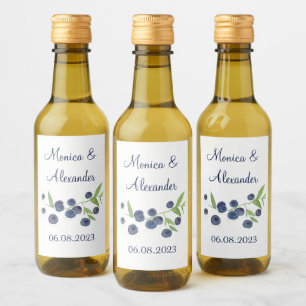 Blauwbessen en bosbessen eten zomerbruiloft wijn etiket