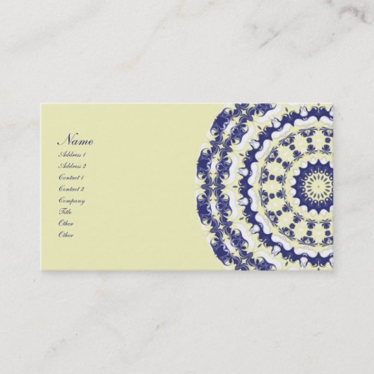 Blauwbessen en crème Kaleidoscoop Visitekaartje (Voorkant)