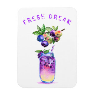 Blauwbessen Juice Cool Drink Fruits Magnet Magneet