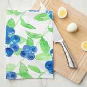 Blauwbessen waterverf patroon theedoek (Quarter Fold)