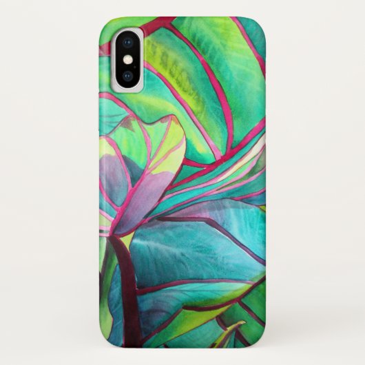 Blauwblad Hawaii Tropische bladbladerkunst Case-Mate iPhone Case (Achterkant)