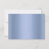 Blauwbladresponskaart elegant halfgloss RSVP kaartje (Achterkant)