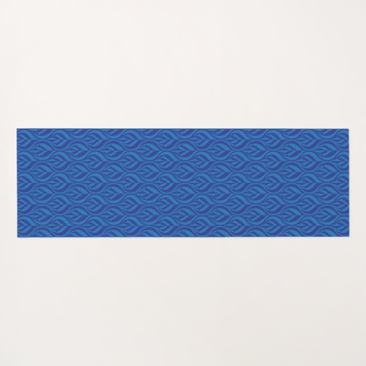 Blauwblauw en donkerblauw blad, gevild yogamat (Achterkant (horizontaal))