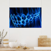 Blauwblauw Gloed Teeth Bite & Gums Dentist Poster (Keuken)