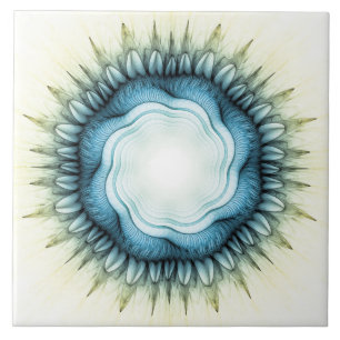 Blauwblauw ornament tegeltje