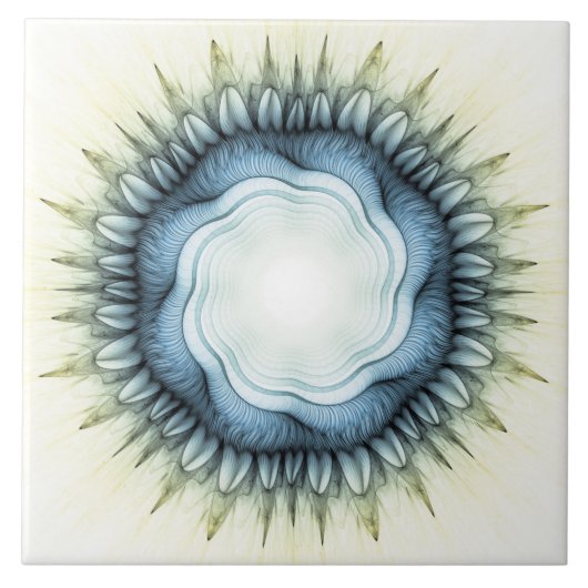 Blauwblauw ornament tegeltje (Voorkant)