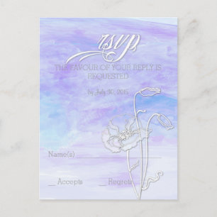 BLAUWBLAUWE WATERVERF RSVP UITNODIGING BRIEFKAART