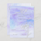 BLAUWBLAUWE WATERVERF RSVP UITNODIGING BRIEFKAART (Voorkant / Achterkant)