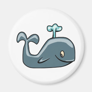BLAUWBLAUWZUIVER GRAY WHALE CARTOON DIER SEALI MAGNEET
