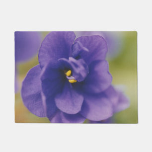 Blauwbloeiende bloem van Violet Saintpaulia Zoomed Deurmat