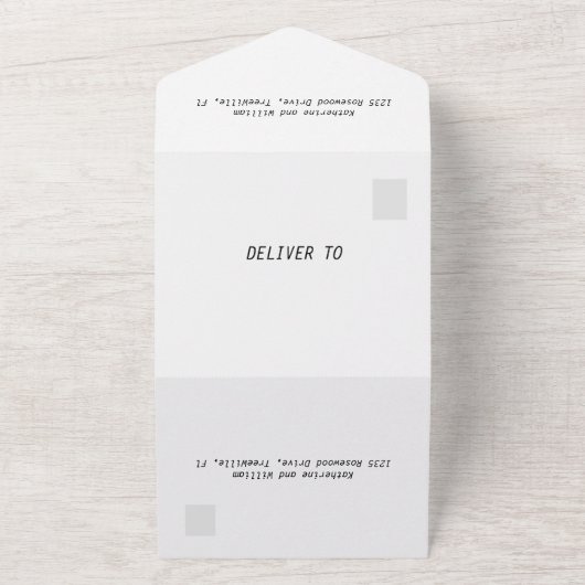 Blauwbloemen, haarklokken, bloemen all in one uitnodiging (Buitenkant)