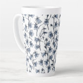 Blauwbloemen, haarklokken, bloemen latte mok (Linkerhoek)
