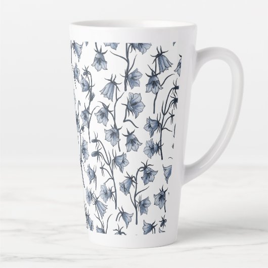 Blauwbloemen, haarklokken, bloemen latte mok (Rechts)
