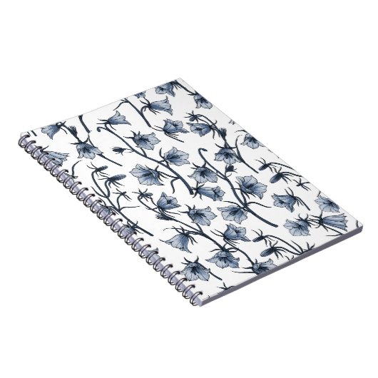 Blauwbloemen, haarklokken, bloemen notitieboek (Rechterzijde)
